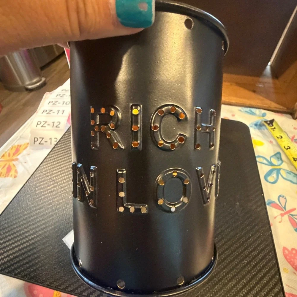 Pink Zebra Rich In Love Black Metal Simmer Pot Accent Shade Cover